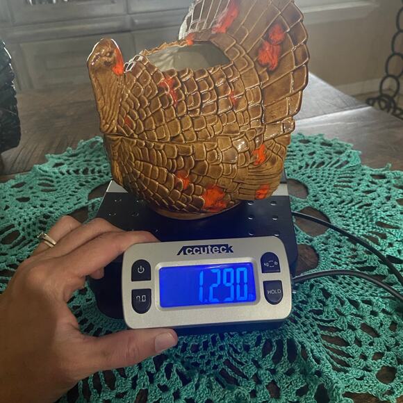 Thanksgiving Pottery Glazed Turkey Dish with Lid 7inches - Picture 11 of 11